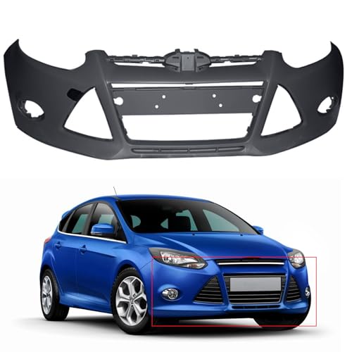 SEBLAFF Front Bumper Cover Primed Replacement for 2012 2013 2014 Focus Sedan Hatchback 4-Door