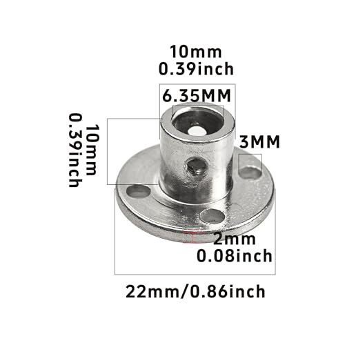 Runseaway 4Pcs 6.35mm Flange Coupling Connector, Rigid Guide Steel Shaft Coupler, High Hardness Guide Model Accessory for DIY RC Motor Axis Fittings