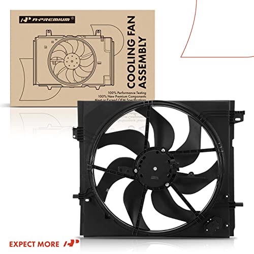 A-Premium Engine Radiator Cooling Fan Assembly Compatible with Select Nissan Models - Rogue Sport 2017-2022 L4 2.0L, Qashqai 2017-2022 L4 2.0L