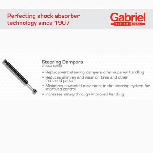 Gabriel 14004 Front Steering Dampers Reduce Vibration & Improves Handling for 59-77 Volkswagen Beetle; 73-74 Volkswagen Thing OEM# 22003, 14004 (1 Pack)