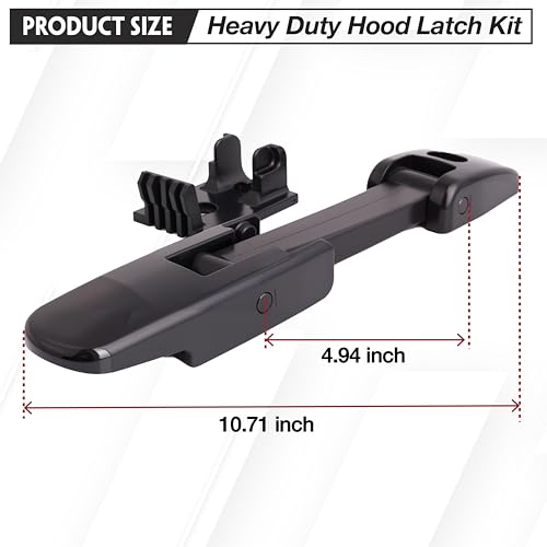 2Pcs Upgrade Hood Latch Kit Bright Black Heavy Duty Hood Latches Fit for Kenworth T170 T270 T300 T370 T440 T470 T660 Fit for Peterbilt 325 335 337 340 348 384 386, Mack CH, Blue Bird OE# 315-5502
