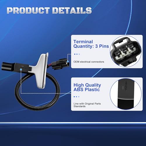 Crankshaft Position Sensor 56027870 Fits for 1997 1998 1999 2000 2001 2002 2003 Dakota Durango Ram 1500 2500 3500 Pickup Van 3.9L 5.2L 5.9L, 97-98 Jeep Grand Cherokee Replaces 56027870AB, 5S1724