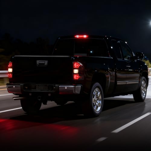 MAYELLO Smoked Red Tail Lights w/Bulbs Compatible with 2007-2013 Chevrolet Silverado 1500, 2007-2014 Chevy Silverado 2500 3500 Single Rear Wheel, Plug & Play Rear Lamps