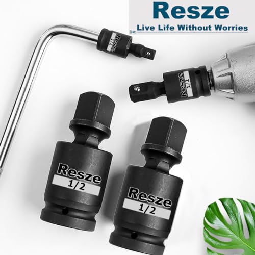 2 Pcs 1/2"Drivers Universal Joint Swivel Socket Adapter Set, Impact Universal Joint，U-Joint Drive Impact Grad Wobble Socket Wrench Set，Full Impact Grade