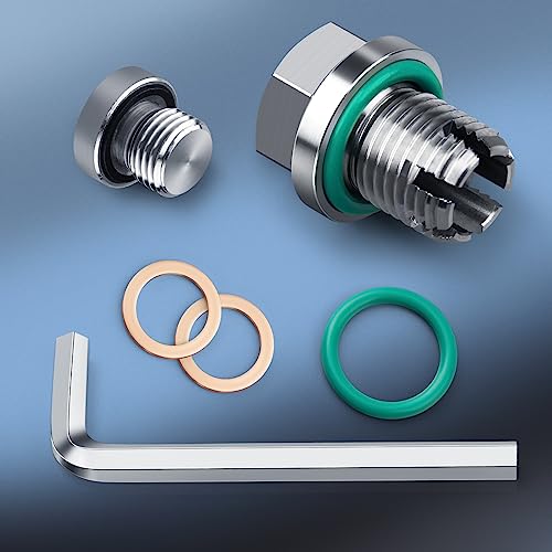 M14.1-1.5 x 15mm Oversize Piggyback Oil Drain Plug, Stainless Steel Self Tapping Oil Pan Thread Repair Kit