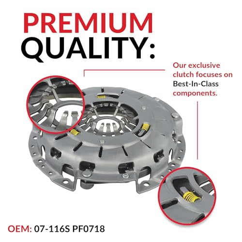 Clutch And Slave Kit With Pre-BClutch Master Cylinder and Line Assembly Compatible With Ranger B2300 B2500 B3000 1995-2011 2.3L L4 2.5L L4 3.0L V6 (Self Adjusting Plate; 07-116S)