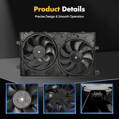 OCPTY Radiator Cooling Fan Fit for Buick Regal/Chevy Impala 2014-2017 /Chevrolet Malibu 2013-2016 2014 2015 16 Engine Radiator Cooling Fan Assembly Replace 620-659 622850 674-01058 620659 Replacement