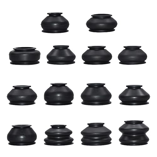 Universal Automotive Replacement Tie Rod End Boot Turn To Rod Arm Ball Joint Head Dust Protection Rubber Cover Track Boot Car Suspension Steering Parts Accessories 14Pcs (Other 7 Sizes x2)
