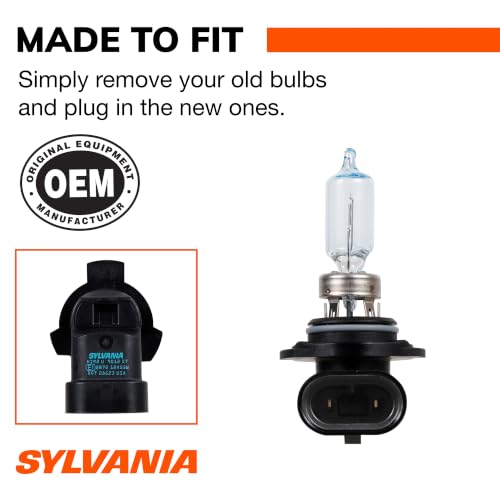 SYLVANIA - 9012 SilverStar - High Performance Halogen Headlight Bulb, High Beam, Low Beam and Fog Replacement Bulb, Brighter Down Road with Whiter Light (Contains 2 Bulbs)