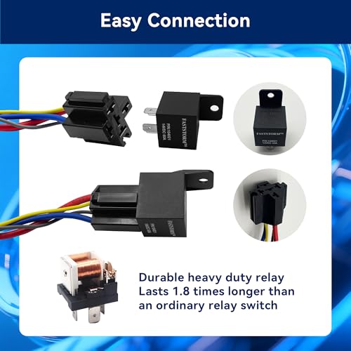 FASTSTORM Electric Fan Relay Kit 12V 60 AMP Electric Radiator Cooling Waterproof Fan Relay Kit with Thermostat Control Switch 185 On 175 Off Upgrade