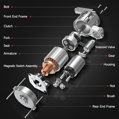 New Starter Compatible with 2006-2012 Honda Accord 2.4L, 2007-2011 CR-V Element 2.4L, 2006-2011 Civic 2.0L, 2006-2014 Acura TSX 2.4L, 2006-2008 CSX 2L 31200-RAA-A61 31200-RRA-A51 31200R40A01 17960N