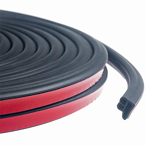 Universal Car Weather Stripping, Self-Adhesive Auto Door Rubber Seal Strip, Engine & Window Noise Insulation (47/100" x 2/5" x 33 Feet)