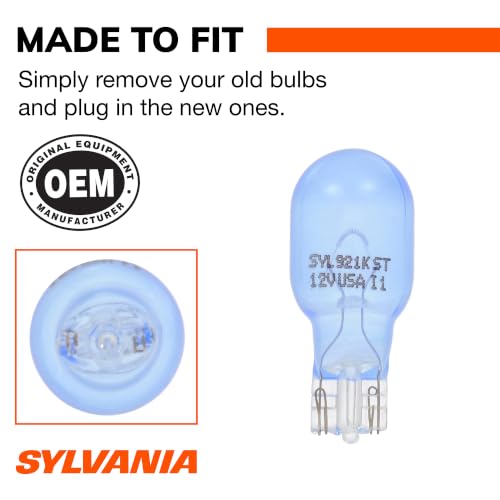 SYLVANIA - 921 SilverStar Mini Bulb - Brighter and Whiter Light, Ideal for Center High Mount Stop Light (CHMSL) and More (Contains 2 Bulbs)
