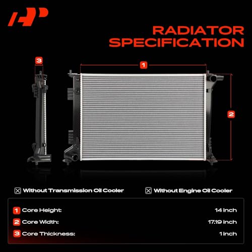 A-Premium Engine Coolant Radiator Assembly Compatible with Kia Sportage 2017 2018 2019 2020 2021 2.4L, AWD, Replace# 25310-D9900