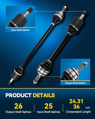PHILTOP Front CV Axle Shaft Compatible with 2006-2015 Civic Automatic 2 PCS Axle Shaft