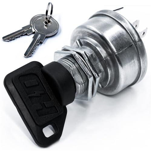 HD Switch Ignition Switch fits John Deere Gator 4x2 4x4 6x4 SR95 Military CS CX TH TS TX RSX XUV RSX850i RSX860i XUV620i XUV625i XUV825i XUV850D - Sport Turf E-Gator HPX - 3 Keys & Free Carabiner