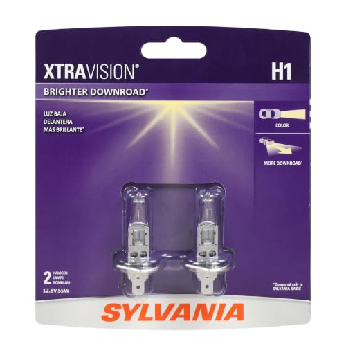 SYLVANIA - H1 XtraVision - High Performance Halogen Headlight Bulb, High Beam, Low Beam and Fog Replacement Bulb (Contains 2 Bulbs)