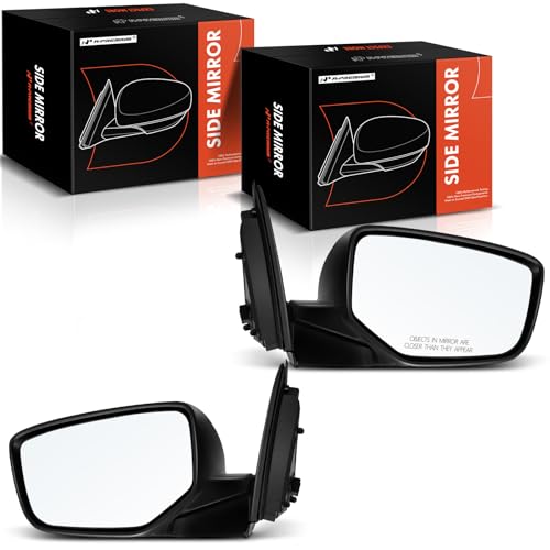 A-Premium Pair (2) Driver and Passenger Side Power Door Mirror - Compatible with Honda Accord 2008 2009 2010 2011 2012 - Heated Manual Folding Black Outside Rear View Mirror - Replace# 76258TA5A11