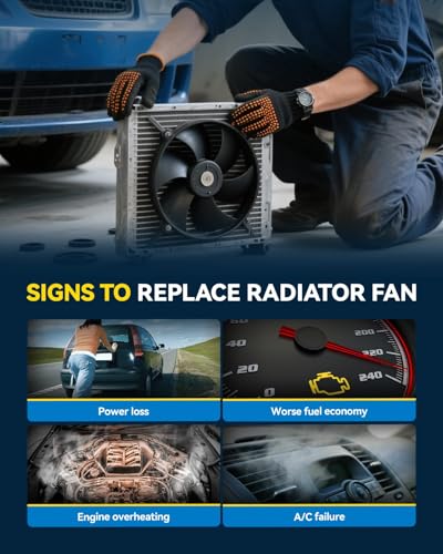 PHILTOP 620658 Radiator Cooling Fan Assembly, Compatible with 2011-2015 Cruze 1.4/1.8L, 2012-2017 Verano 2.4L, 2016 Cruze Limited, Replace # 13368577, 13360891, 13267634, 13335183, 620658, 13360890