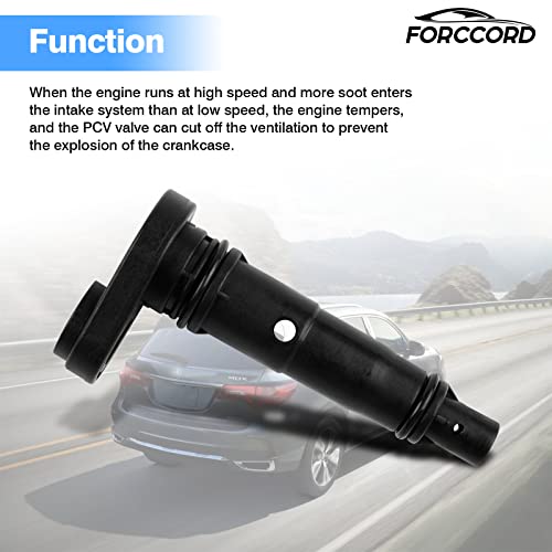 Forccord Exhaust PCV Valve Compatible with Honda Accord Acura Odyssey Pilot TL Saturn Vue Positive Crankcase Ventilation Valve Replace# 17130-RCA-A02 17130RCAA01 PCV374 Car Replacement Accessories