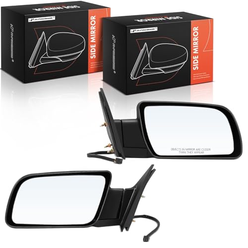 A-Premium Pair (2) Driver & Passenger Side View Mirror Compatible with Chevy & GMC - Silverado, Blazer, C/K 1500 2500 3500, Tahoe, Sierra, Yukon - Power Non-Heated Manual Folding -# 15764757, 15764758