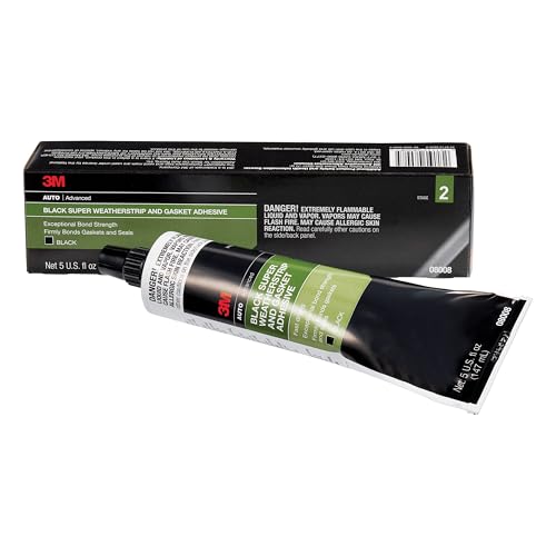 3M Black Super Weatherstrip and Gasket Adhesive, 08008, 5 fl oz, 1 Per Pack