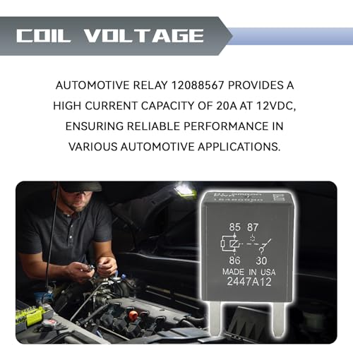 QKYS 2PCS 12088567 8567 Automotive Relay, High-Performance 12VDC 30A 4Pin Fuse Box Relays, 12088567 8567 GM Ecm Flashers Relay Fit for Buick, Cadillac, Chevrolet, Ignition, Horn & More