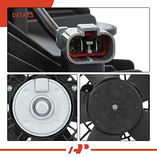 A-Premium Left Engine Radiator Cooling Fan Assembly Compatible with Select Honda Models - Ridgeline 2006 2007 2008 - Replace# 19015RJEA01, 19020RJEA01