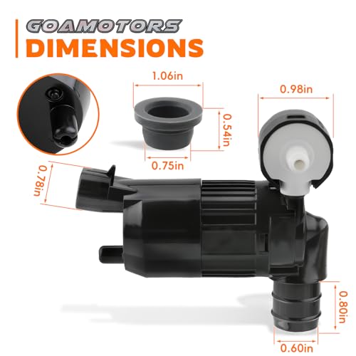 GoaMotors 28920-3JA0A Windshield Washer Pump 3.5L Fit for Nissan Pathfinder 2013-2020 for Infiniti JX35 2013 QX60 2014-2018, Replace # 289203JA0A, 289103JA0B