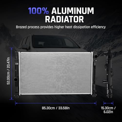 SPELAB CU2950 Radiator Replacement - Fits Compatible with Jeep Compass Patriot 2007-2017 2.0L 2.4L, Compatible with Dodge Avenger 2008-2010 2.0L 2.4L 2.7L - Replaces # ‎5191249AA, 68004049AA
