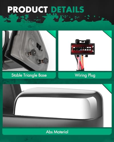 SCITOO Towing Mirrors Compatible for 04-14 for Ford F150 Pickup Pair Set