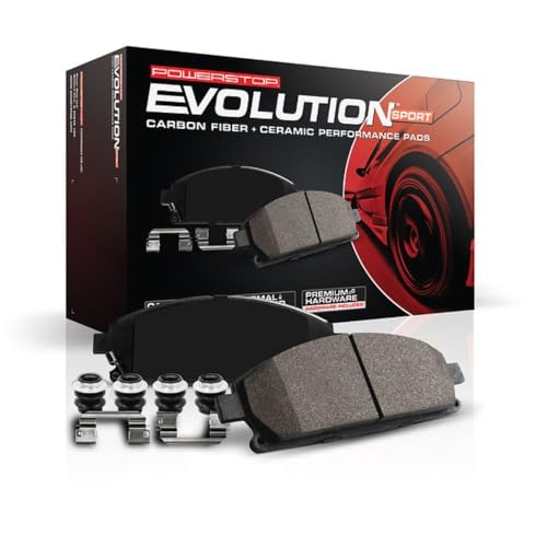 PowerStop Front Brake Pads for Acura MDX 2014-20 |Honda Pilot 2016-22 |Ridgeline 2017-25 - Z23 Carbon-Fiber Ceramic Brake Pads with Installation Hardware, Z23-1723