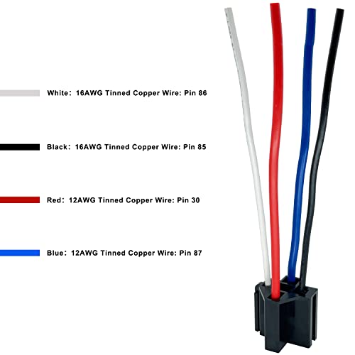 4-pin 40/30AMP 12V DC Relay Kit, SPST Automotive Relays, Pack of 6
