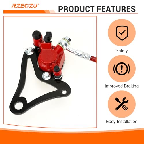 RZEOZU Mini Bike Hydraulic Brakes Kit with Rear Brake Caliper Mounting Bracket Adapter Replacement for GMB100 Monster Mega Moto MM80 80cc 105cc Minibike Coleman RB100 RT100 Parts