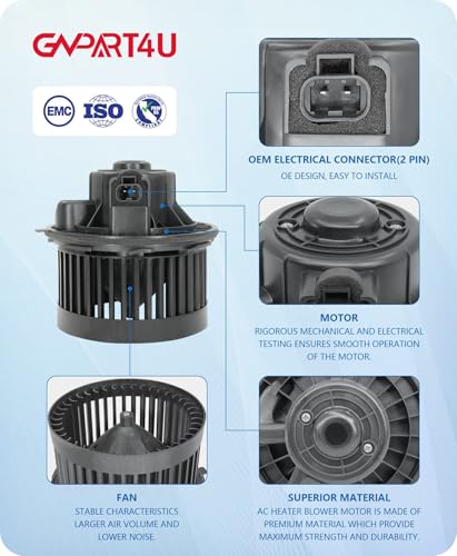 GVPART4U Front Blower Motor for 2000 2001 2002 2003 2004 2005 2006 Chevy Tahoe Silverado Avalanche Suburban, 2000-2006 GMC Sierra Yukon, 2003-2006 Cadillac Escalade