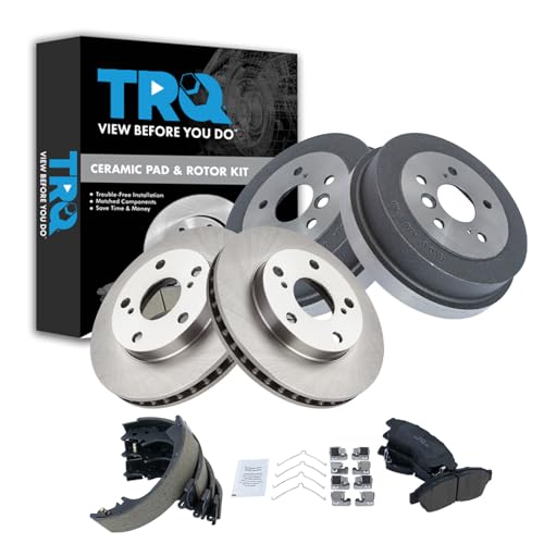 TRQ Brake Pad and Rotor Shoe and Drum Kit for 1992-2000 Toyota Camry