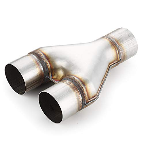 Exhaust Y Pipe 2.5" Inlet, A-KARCK Stainless Steel 2.5" Outlet 10" Long Y Pipe Withstands High Temperatures