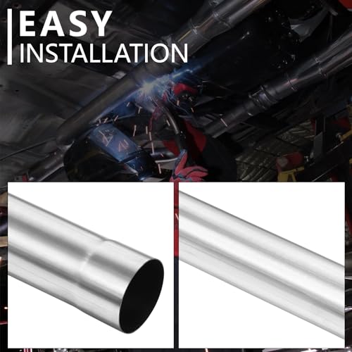 LCGP 2.5 Inch DIY Custom Exhaust Pipe Mild Steel Elbow Straight Pipe U-Shaped Pipe 8 Pcs