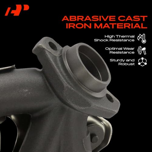 A-Premium [V6 3.8L] Right Side Engine Exhaust Manifold W/Gasket & Heat Shield Compatible with Jeep JK Series Wrangler 2007 2008 2009 2010 2011