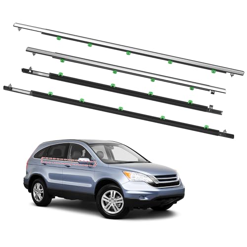 KAFKOF Window Molding Trim Seal for Honda CR-V 2007-2011 Accessories, Outer Door Black Rubber Weather Stripping Belt, Replacement 72410-SWA-A01 (4PCS)