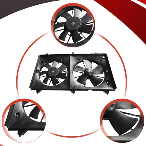 PartsFlow Radiator Cooling Fan Assembly Compatible with 2003 2004 2005 2006 2007 Honda Accord (DX Sedan&EX Coupe&EX Sedan&LX Coupe&LX Sedan) 2.4L 620-225