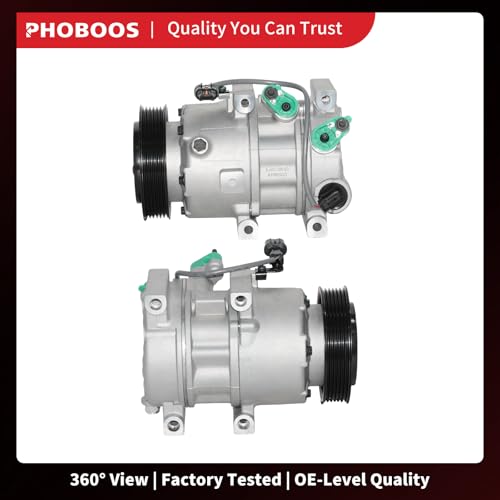 PHOBOOS A/C Compressor with Clutch Compatible with Hyundai Sonata 2011-2014 L4 2.0L/2.4L & Kia Optima 2011 L4 2.0L/2.4L. Ref. CO-11218C, 178317