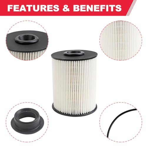 5.9 Cummins Fuel Filter (2Pcs) Fits for 2000-2009 Dodge Ram 2500 3500 5.9L Cummins Turbo Diesel Replaces# 68001914AA, 68001914AB, 5015581AA, 5015581AB, 33585XE