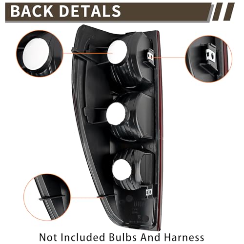 MiKaFex Tail Lights Compatible with Chevrolet Chevy Colorado GMC Canyon 2004-2012 Rear Brake Lamps Smoke Red Lens without Halogen Bulb Replace# GM2800164 19417444 20825943