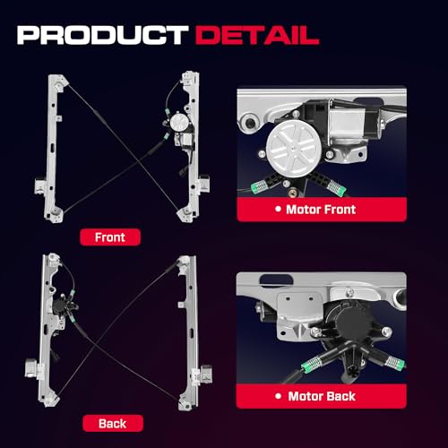 XIMAKA Front Driver Side Power Window Regulator with Motor (2 Pins) Fit for 2001-2006 Chevrolet Silverado 1500 3500, Avalanche Suburban GMC Sierra 1500 2500 3500 Yukon XL Cadillac Escalade, 741-644