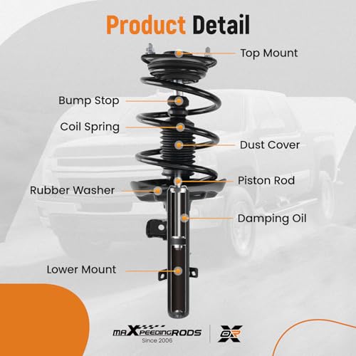 maXpeedingrods 4Pcs Front Struts & Sway Bar Link for Honda Accord 2.4L 2013-2017, 172970 172971 Shock Absorbers Struts with Coil Spring Assembly K750650 K750651