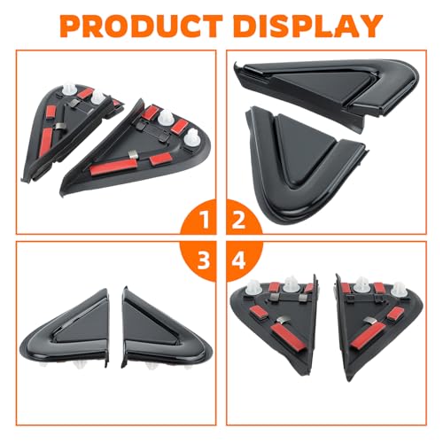 GoaMotors Left Driver & Right Passenger Side Door Mirror Flag Cover Molding Fit for Dodge Dart 2013-2016, Replaces #68083130AD, 68083131AD, 68083131AB, 68083131AC