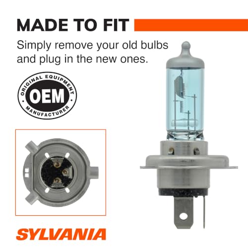 SYLVANIA - 9003 SilverStar - High Performance Halogen Headlight Bulb, High Beam, Low Beam and Fog Replacement Bulb, Brighter Down Road with Whiter Light (Contains 2 Bulbs)