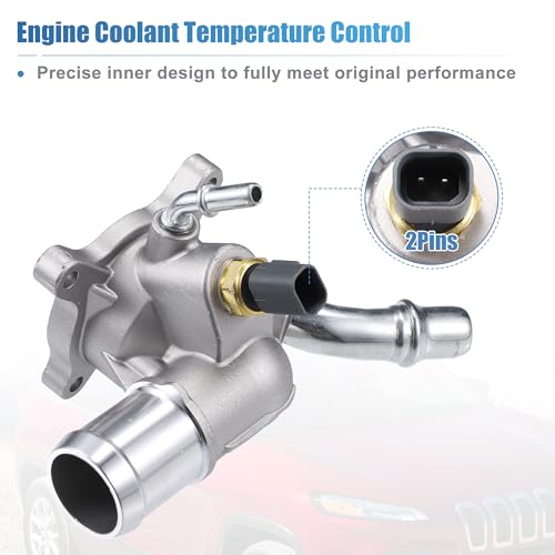 uxcell Engine Coolant Thermostat Housing Water Inlet Assembly for Chrysler 200 for Dodge Dart for Jeep Cherokee 2.4L No.5047772AB/5047263AB Integrated Thermostat Housing Assembly W/Sensor