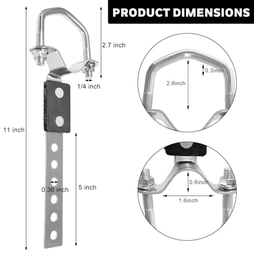 2 Pcs Heavy Duty Exhaust Hangers, Flexible Swivel Muffler Hanger Tail Pipe Hanger, Universal Tailpipe Bracket for Most Car Truck Exhaust Systems, Fits 1-1/2" - 2 1-/4" Pipe